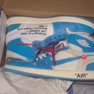 Nike Air Jordan Off-White Blue and White Sneakers